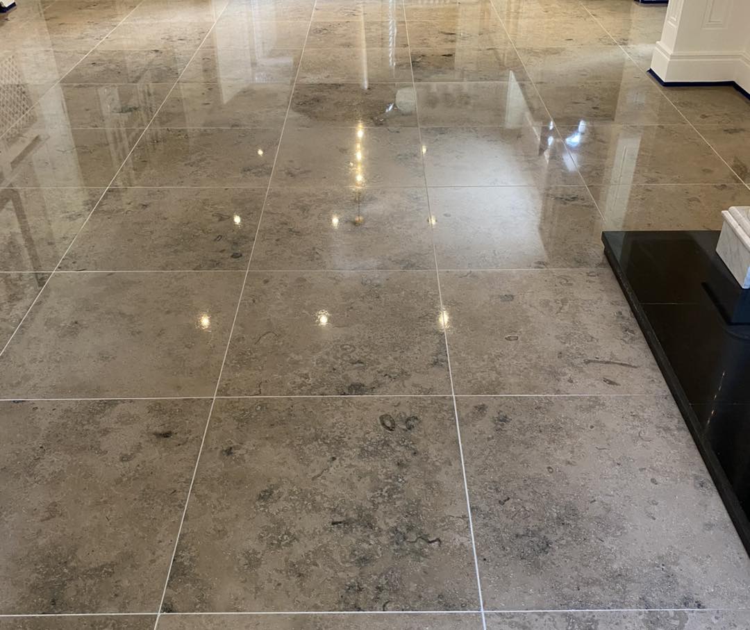 shiny polished no longer dirty cleaned hard floor